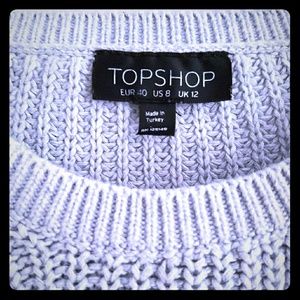 Topshop cable knit sweater in periwinkle blue